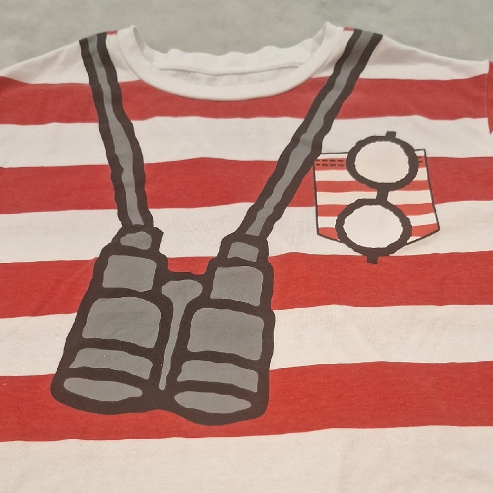 Wheres‎ Waldo Official Red White Striped Shirt Binoculars Lg Mad Engine Costume